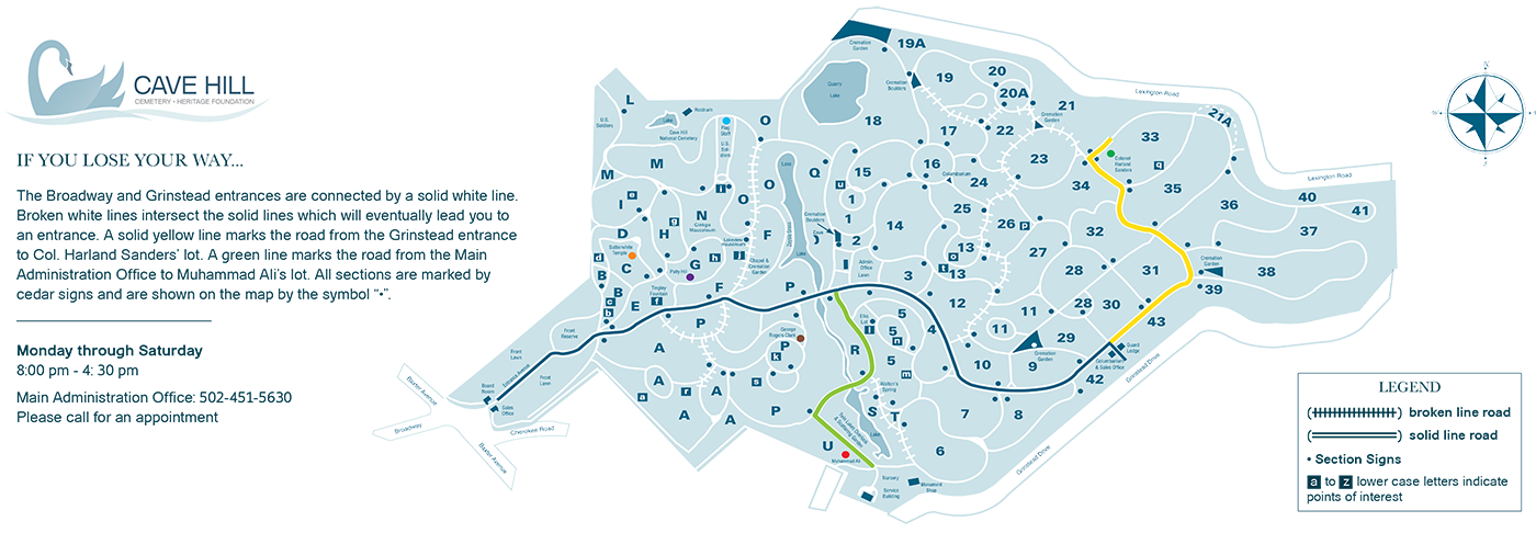 Cave Hill Cemetery Map